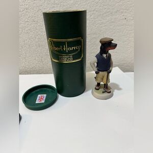 Robert Harrop Boxer Dog Golf  Figurine 5.5”England with case